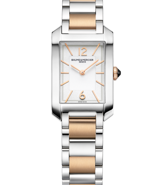 Lady's stainless steel and 18ct rose gold quartz Baume & Mercier Hampton bracelet watch 10751