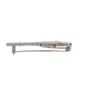 B568 Pink and yellow sapphire 18ct white gold fan brooch end