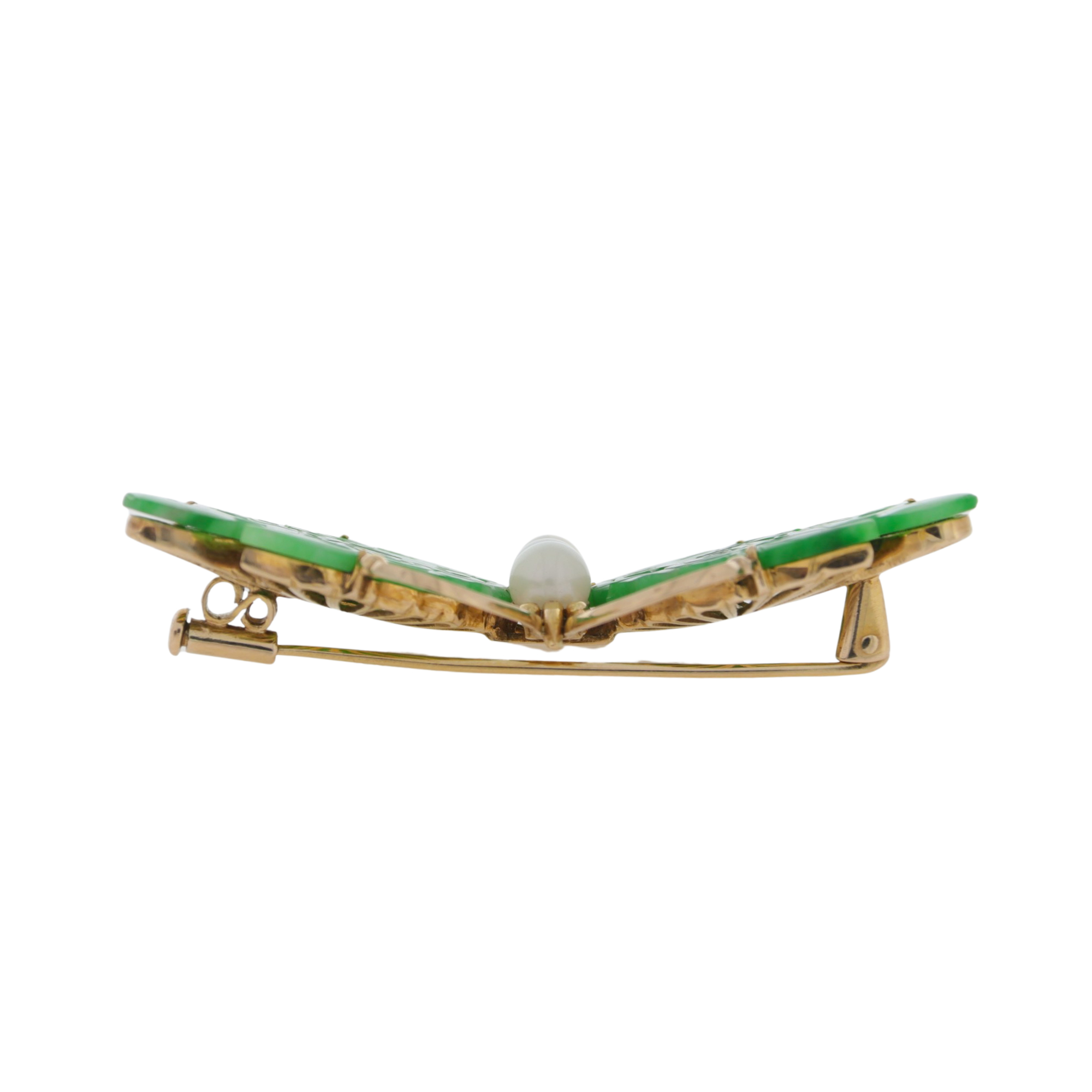 C468.2 Jade and 14ct gold Butterfly brooch end
