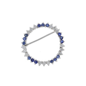 L461.2 Sapphire and diamond open circle brooch