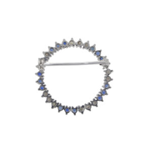 L461.2 Sapphire and diamond open circle brooch back