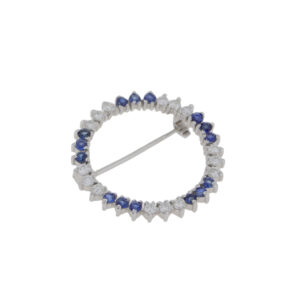 L461.2 Sapphire and diamond open circle brooch side