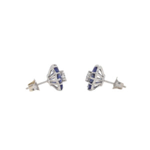L421.2 Sapphire and diamond seven stone cluster earrings end