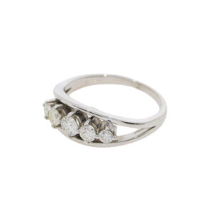 P48.4 Diamond 5 stone ring side 2