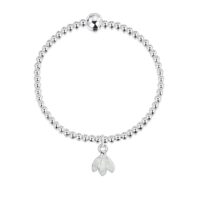 Sheila Fleet Sterling Silver and Enamel Snowdrop Expanding Bracelet