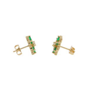 E422.2 Emerald and diamond cluster earrings end