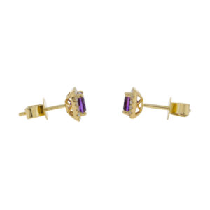 K422.2 Amethyst and diamond cluster earrings ends