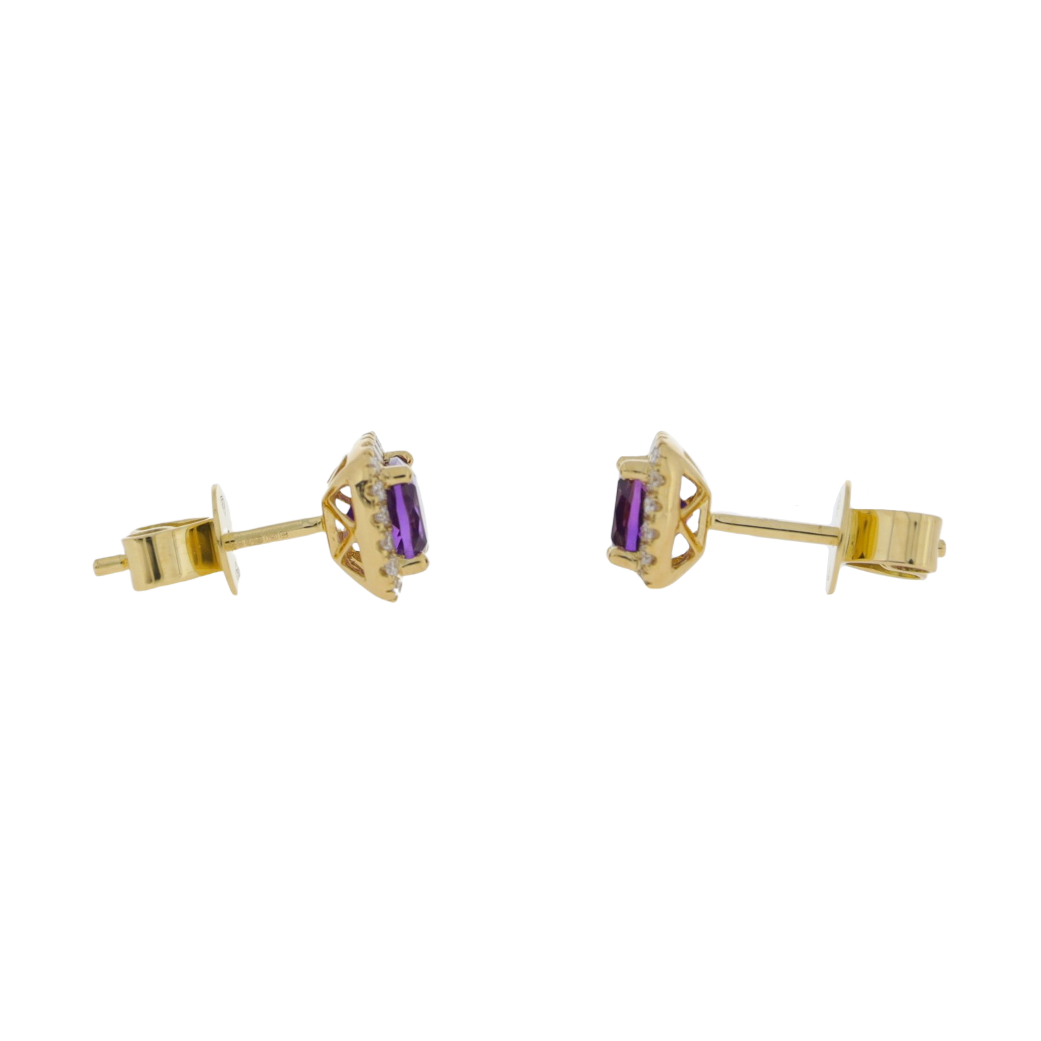 K422.2 Amethyst and diamond cluster earrings ends
