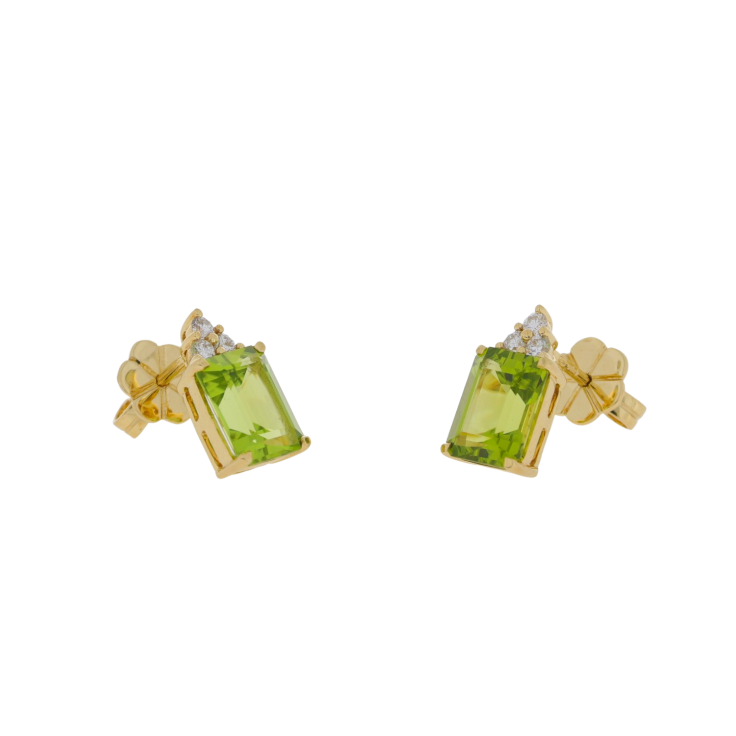 M422.2 Peridot and diamond earrings side