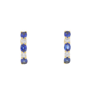R422.2Sapphire and diamond hoop earrings