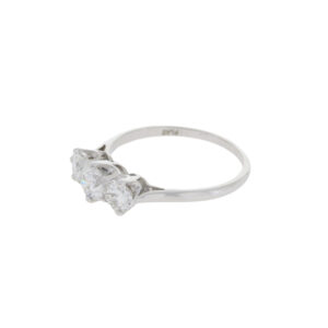 E38.4 Diamond three stone ring side 2
