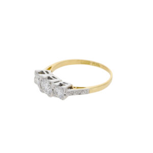 F38.4 Diamond three stone ring side 2
