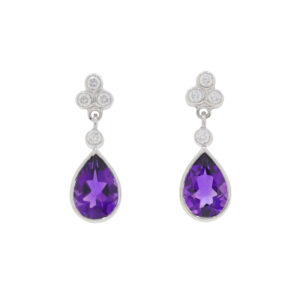 Y422.2 Amethyst and diamond drop earrings