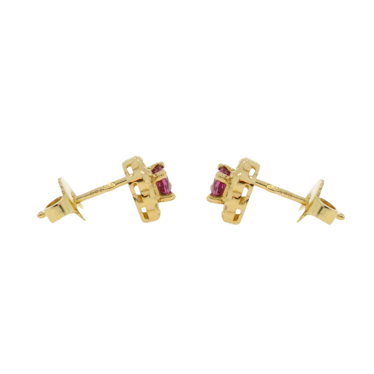 N421.2 Ruby and diamond Mappin and webb cluster earrings end