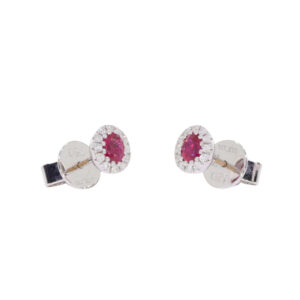 V415.2 Ruby and diamond cluster earrings side