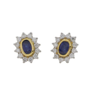 X423.2 Sapphire and diamond cluster earrings