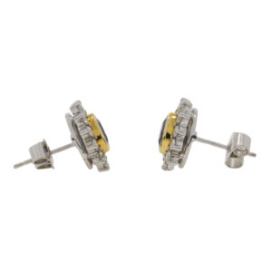 X423.2 Sapphire and diamond cluster earrings end