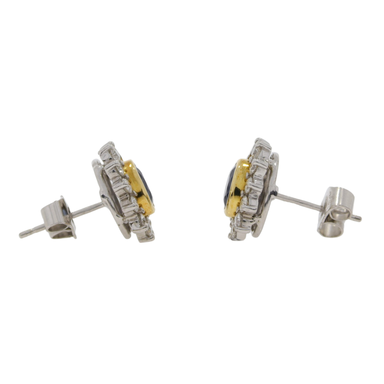 X423.2 Sapphire and diamond cluster earrings end