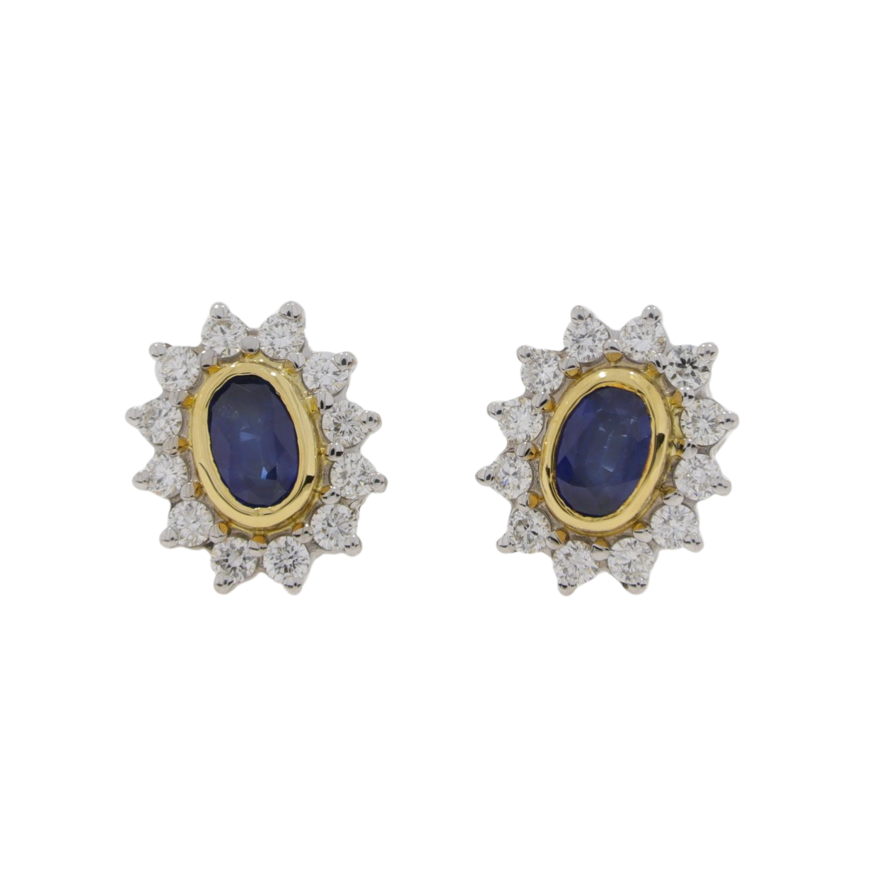 X423.2 Sapphire and diamond cluster earrings