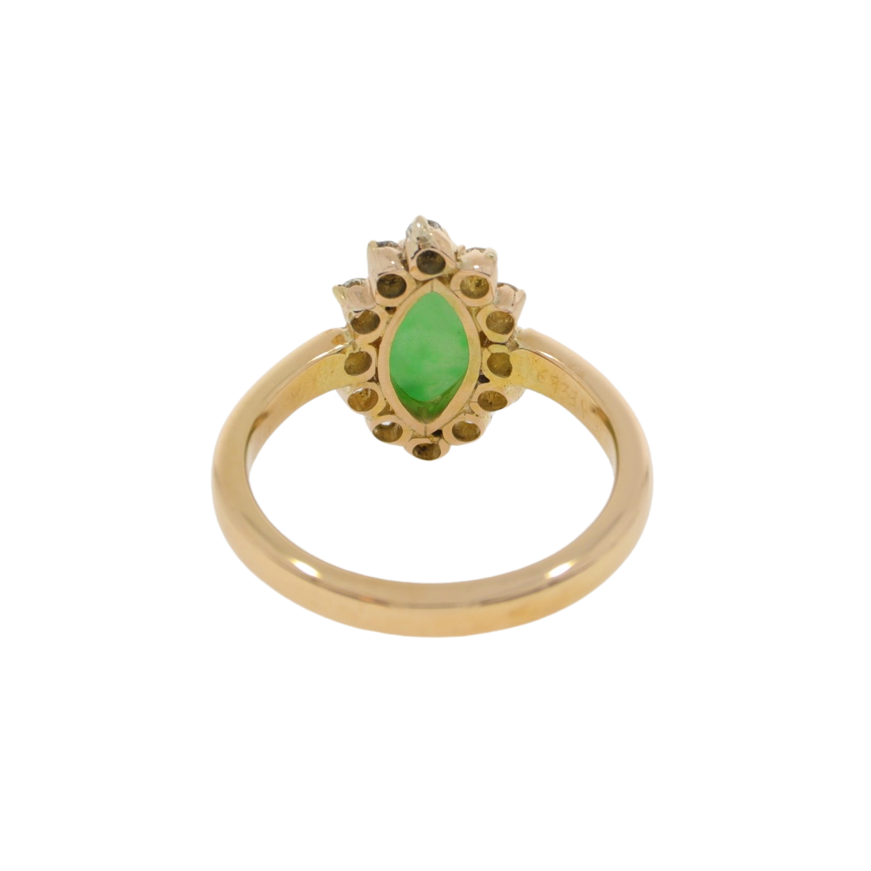 A160.4 Jade and diamond cluster ring back