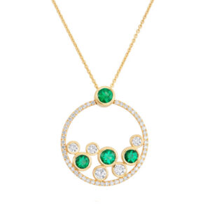 A270.5 Emerald and diamond bubble cluster pendant