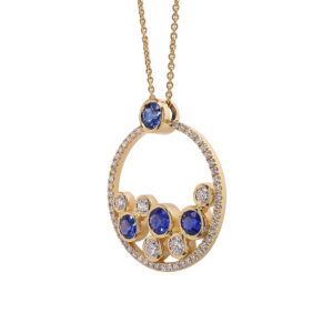 B270.5 Sapphire and diamond bubble pendant side