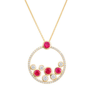 C270.5 Ruby and diamond bubble cluster pendant
