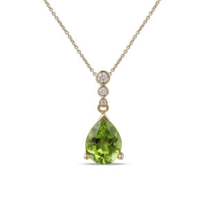 V269.5 Peridot and diamond drop pendant