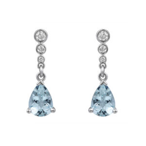 Z424.2 Aquamarine and diamond drop earrings