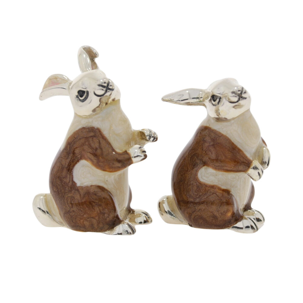 Saturno Sterling Silver and Enamel Hare Ornaments