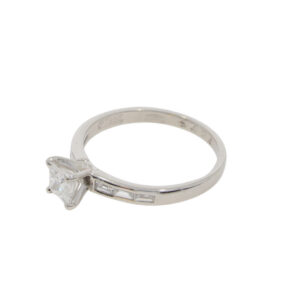 A18.4 Diamond princess cut single stone ring side 2