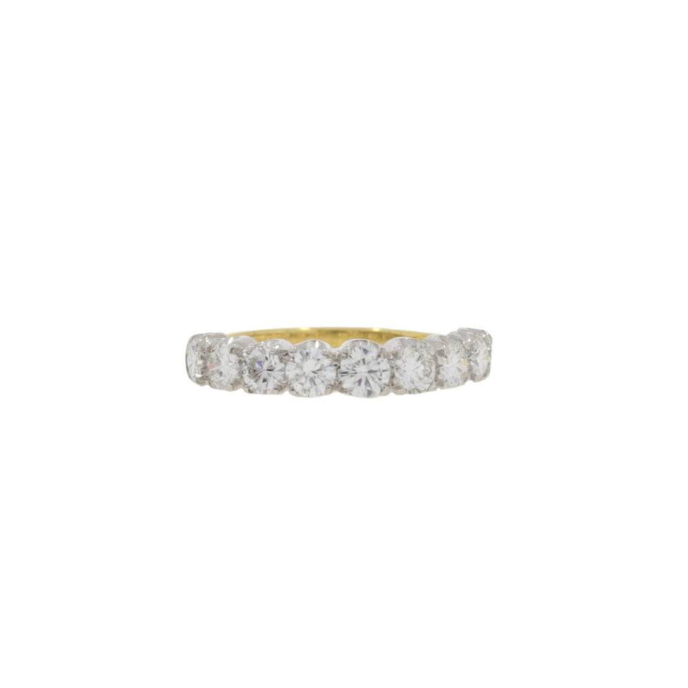 Diamond none stone graduated half eternity ring (1.20cts approx.), 18ct yellow gold mount