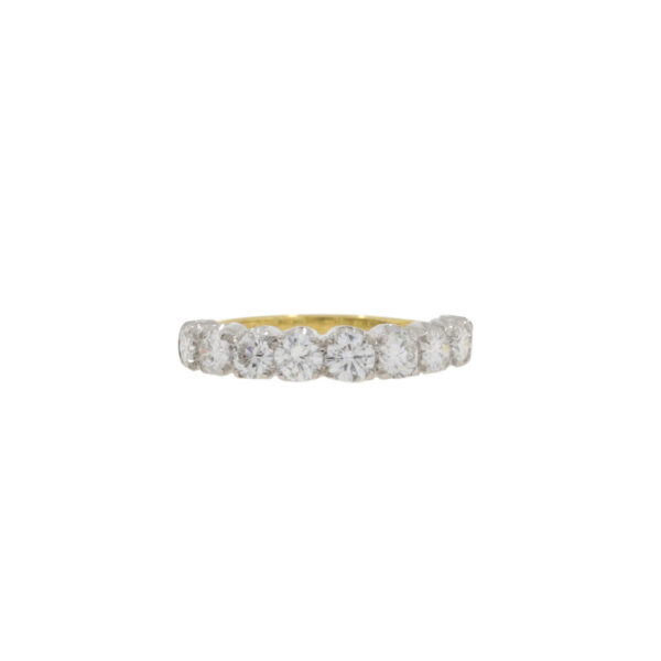 Diamond none stone graduated half eternity ring (1.20cts approx.), 18ct yellow gold mount