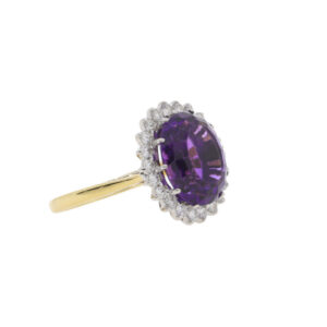 E171.4 Amethyst and diamond cluster ring side 2