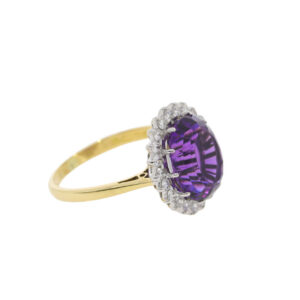 E171.4 Amethyst and diamond cluster ring side