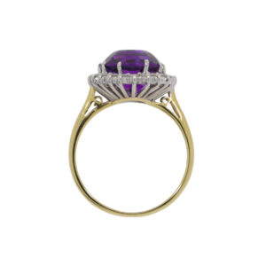 E171.4 Amethyst and diamond cluster ring top