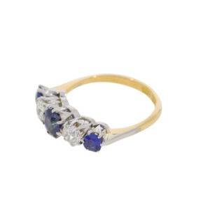 F113.4 Sapphire and diamond 5 stone grad ring side 2