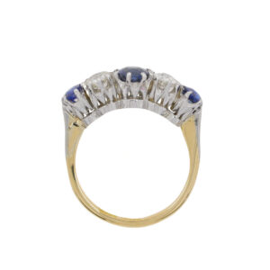 F113.4 Sapphire and diamond 5 stone grad ring top