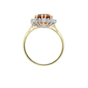 F172.4 Citrine and diamond cluster ring top