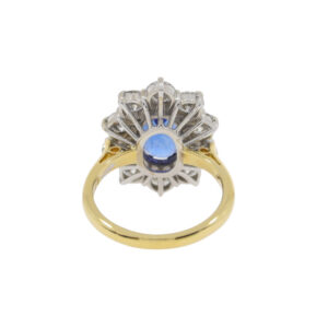 M112.4 Sapphire and diamond cluster ring back