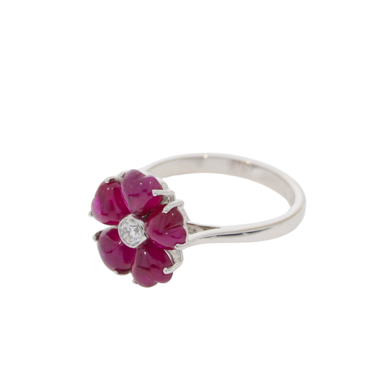 R142.4 Ruby heart cut cluster ring side 2