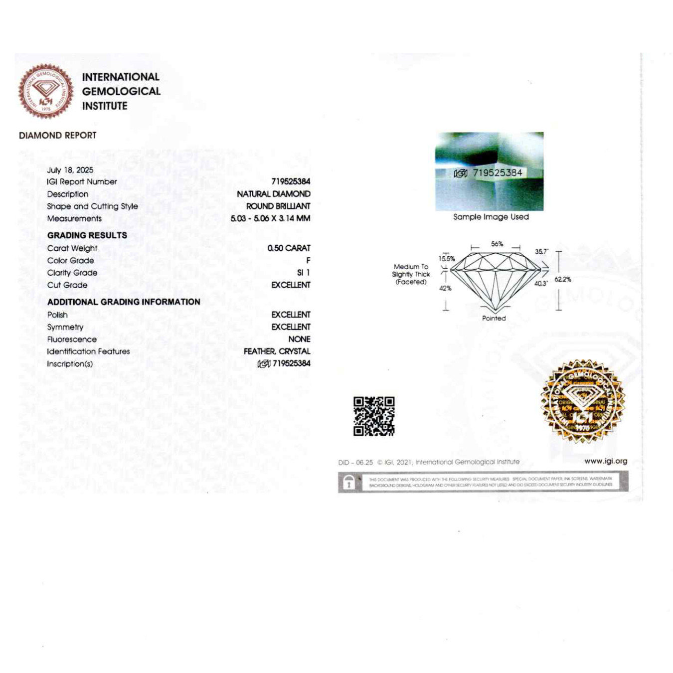R424.2 Cert 0.50ct 2