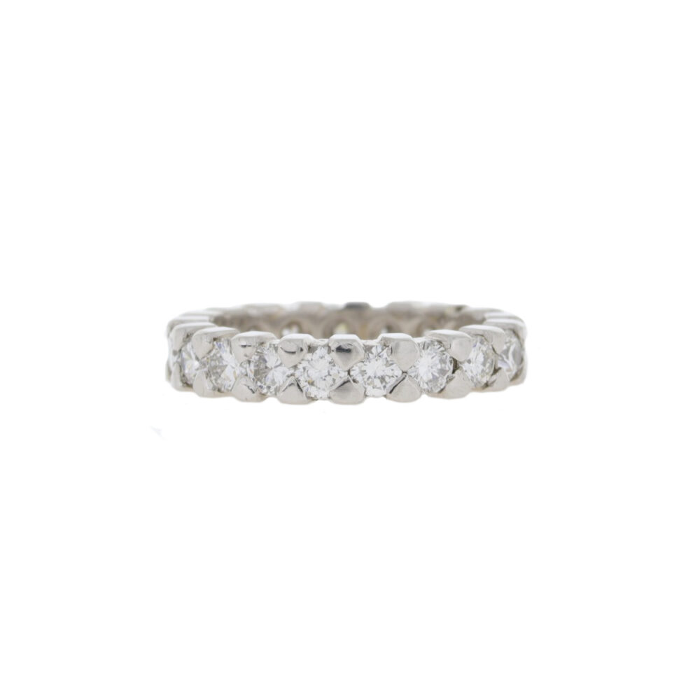 Diamond nineteen stone full eternity ring, platinum mount