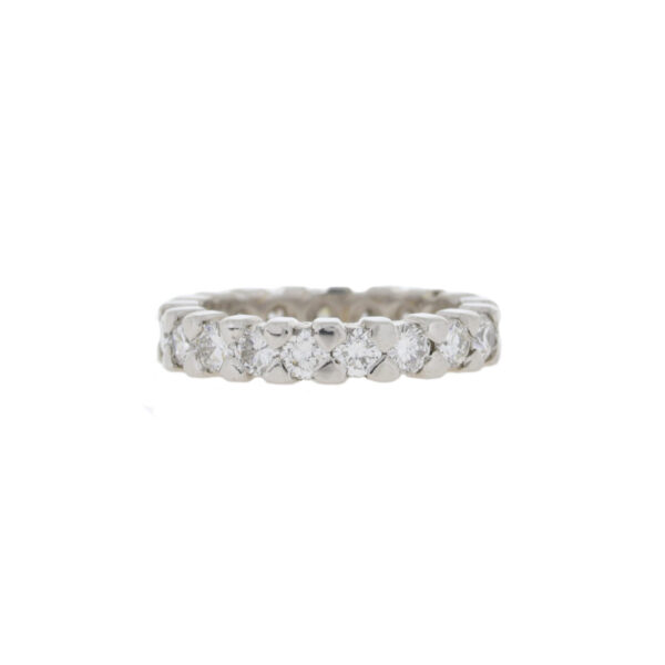 Diamond nineteen stone full eternity ring, platinum mount